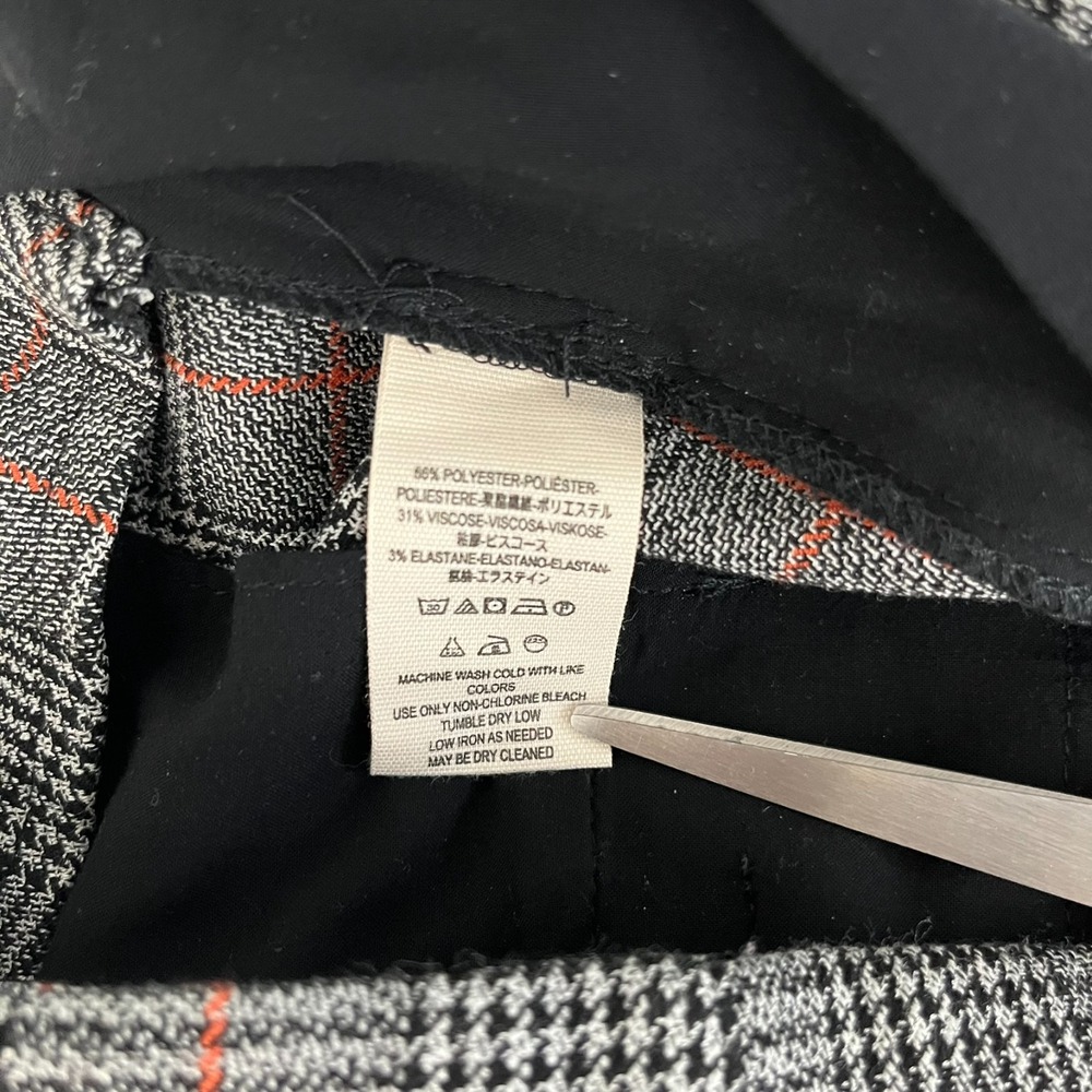 Free People Pants Women's Size 4 Gray Plaid Straight Leg Flat Front - Picture 9 of 10